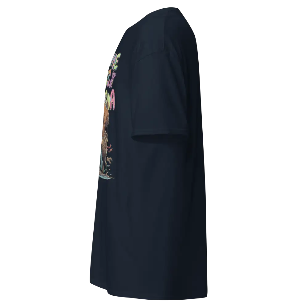 Navy blue floral abaya on Aussie Welcome Classic Tee from Australia