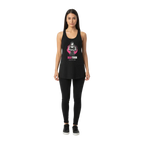 Power Stance women’s racerback tank with pink graphic and red torn clothing text