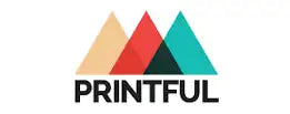 Printful logo with colorful mountain-like design on a white background