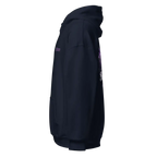 Dark blue fleece gothic cross unisex adult hoodie with hood