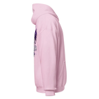 Reborn Gothic Cross unisex adult hoodie in pink with purple skull graphic