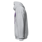 Reborn Gothic Cross unisex adult hoodie with purple skull graphic