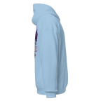 Reborn Gothic Cross unisex adult hoodie with purple skull graphic