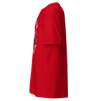 Red Ride or Die Rider Club Skull Graphic Tee with back design