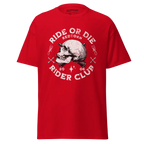 Red Ride or Die Rider Club skull graphic tee shirt