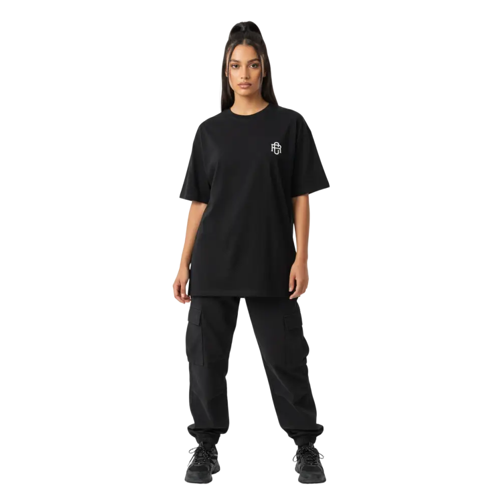 Black RC Logo cotton classic tee from Australian clothing brand