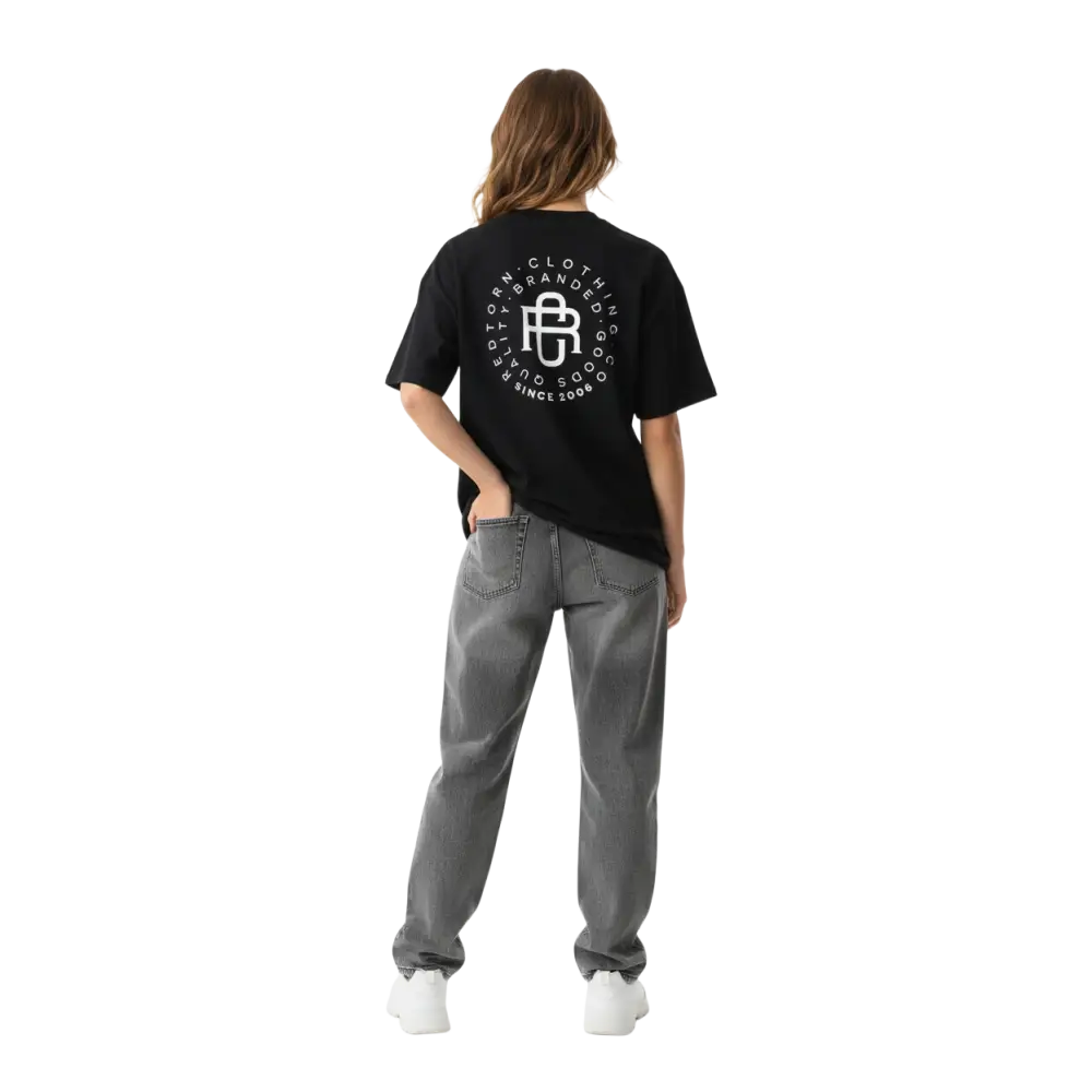 Black RC Logo Cotton Classic Tee with Kotomi monogram