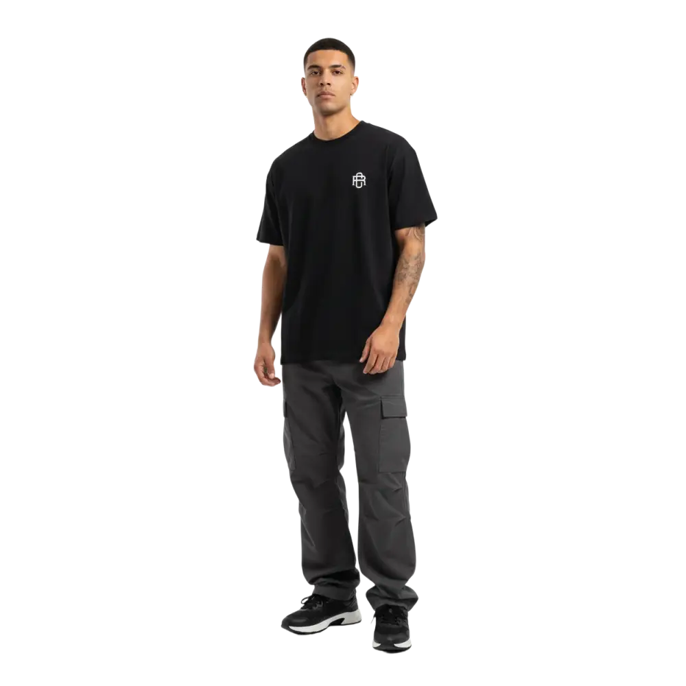 Black RC logo cotton classic tee from Australian clothing brand