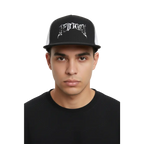 Reapers gothic logo trucker cap with silver redon embroidery