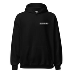 Rebel Angel premium unisex hoodie with barcode and Redtorn Clothing Co print