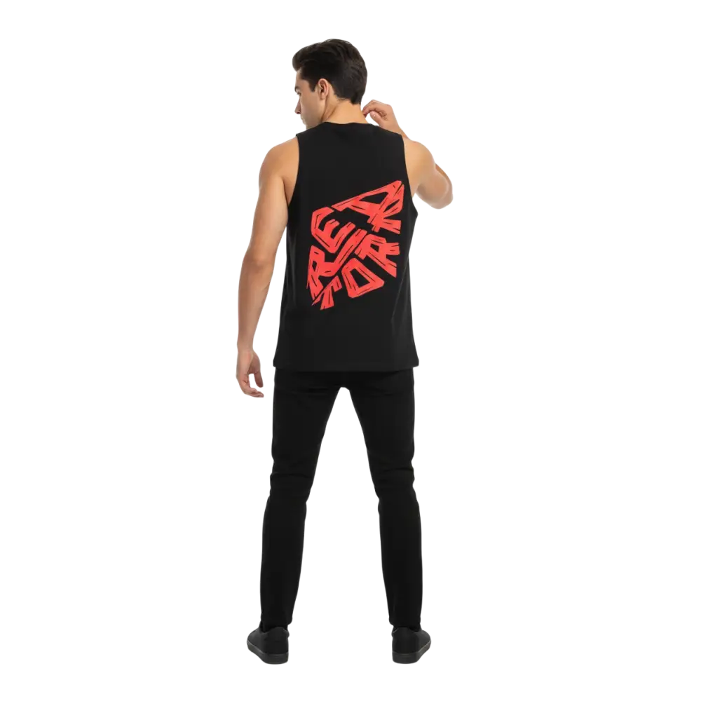Red diamond aggressive graphic premium tank top with bold red reaa for print