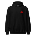 Red Diamond luxury streetwear hoodie in black with red logo, premium unisex