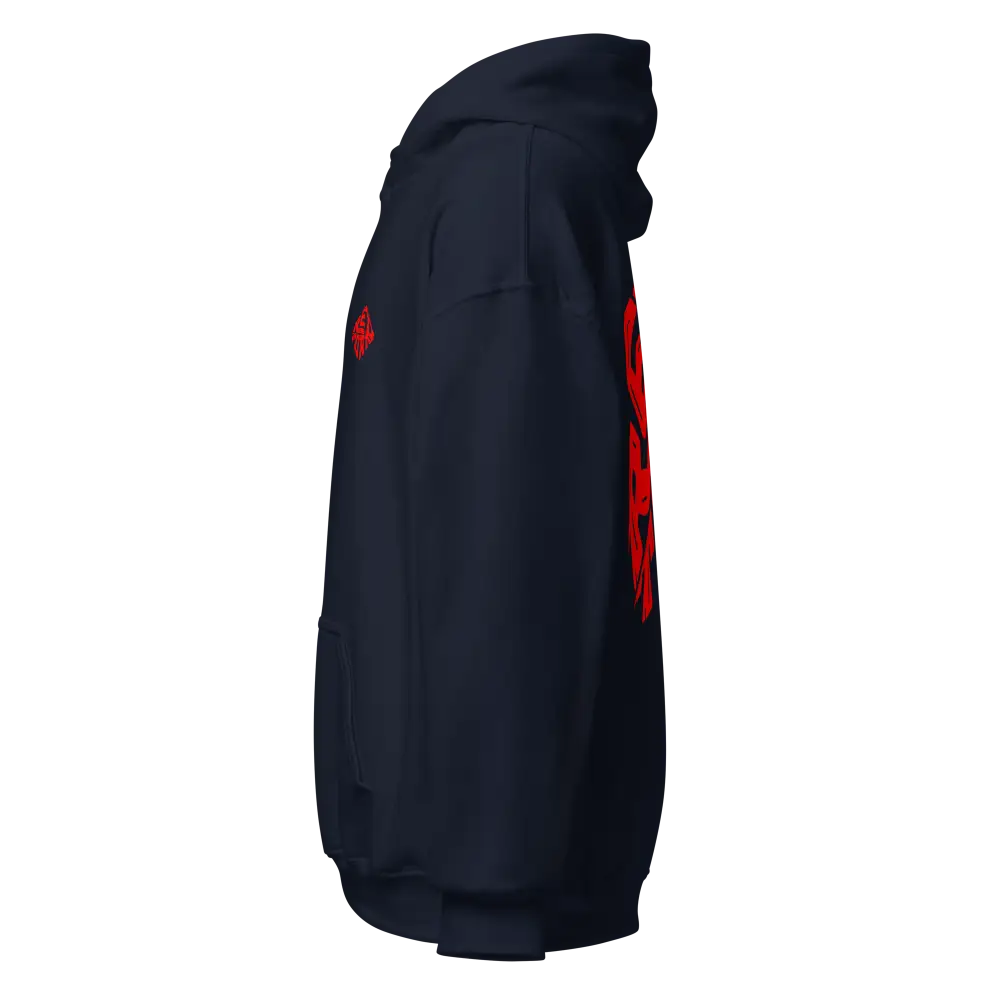 Red Diamond premium unisex hoodie in navy blue with red fox logo