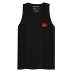 Black cotton premium tank top with red diamond aggressive graphic