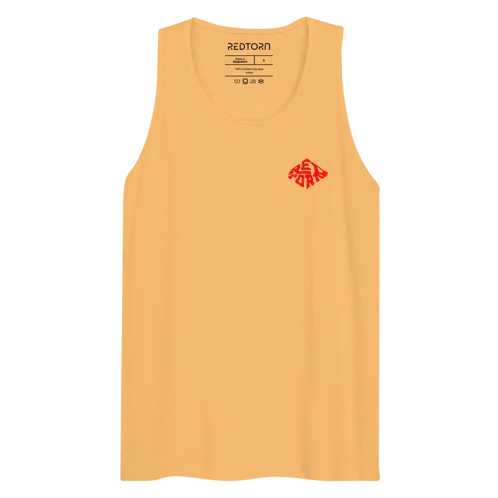 Red Diamond aggressive graphic premium tank top with red fish design