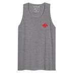 Gray premium tank top with aggressive red diamond graphic