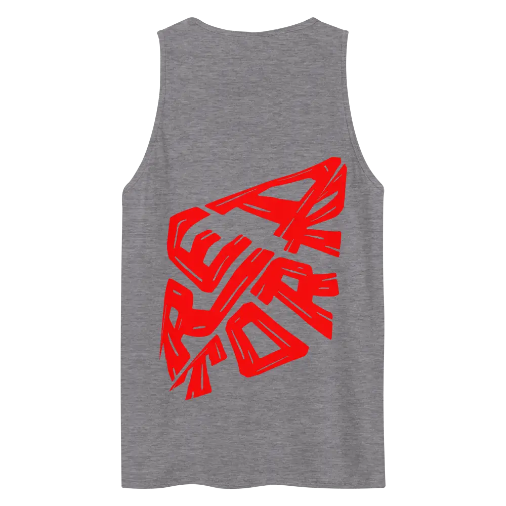 Redtorn Clothing Red Kiss Pixel Reactor Tank with grey tank top and red really fork graphic
