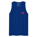 Red Diamond aggressive graphic premium tank top in royal blue cotton
