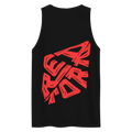 Red diamond aggressive graphic premium tank top with pixelated reactor design