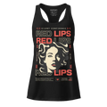 Red lips iconic sleek racerback tank for women’s apparel