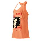 Red lips iconic sleek racerback tank in womens apparel