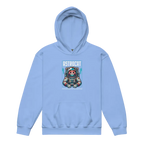 Light blue Astrocat kids hoodie with astronaut graphic and soft cotton fabric