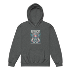 Astrocat Space Explorer kids hoodie with gray astronaut cat graphic