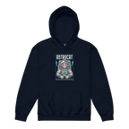 Navy blue Astrocat kids hoodie with panda astronaut in space