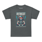 Charcoal gray Astrocat Space Explorer T-Shirt with colorful astronaut cat design