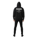 Redtorn authentic premium heavyweight hoodie in black with white text on back