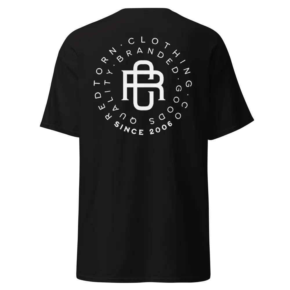 RC Logo Cotton Classic Tee: Black t-shirt with white circular logo