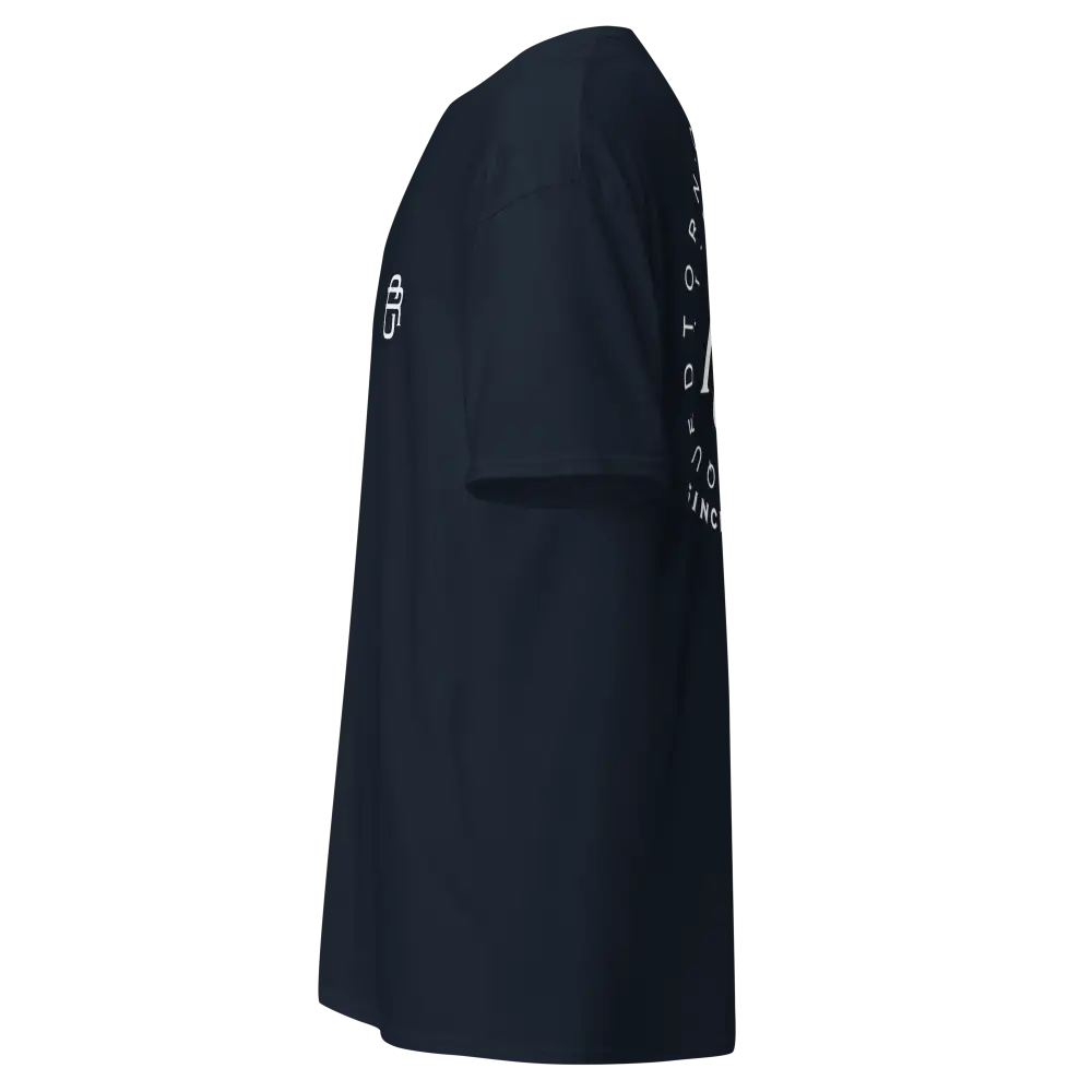 Navy blue RC Logo cotton classic tee with white sleeve design