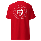 Red RC Logo Cotton Classic Tee with white design, Australian clothing brand