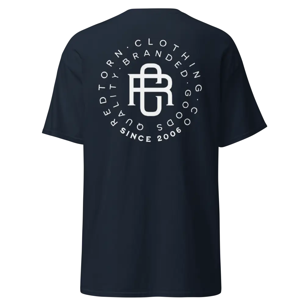 RC Logo Cotton Classic Tee: Navy Blue T-Shirt with White Circular Logo