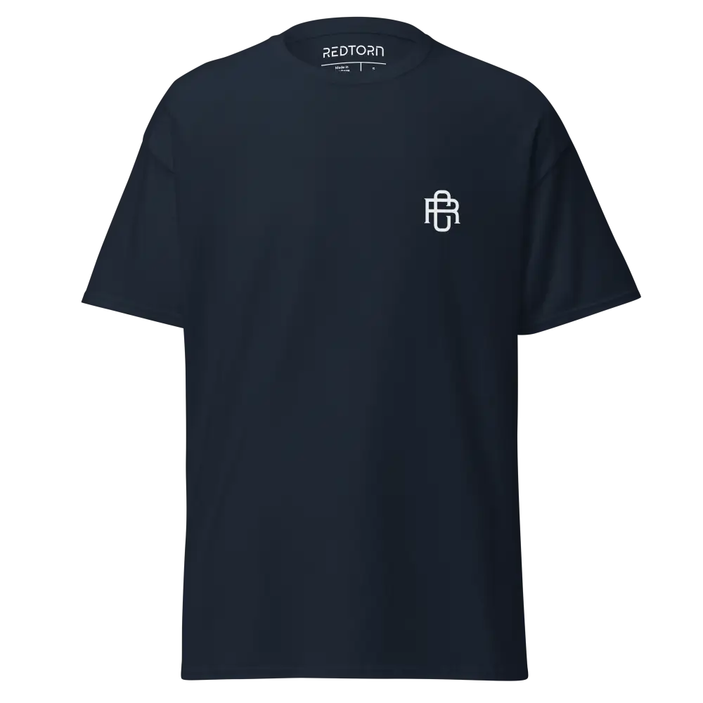 RC Logo Cotton Classic Tee: Navy Blue Short-Sleeve Crew Neck