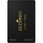 Redtorn clothing e-gift card with black design, gold lettering, and golden eagle logo