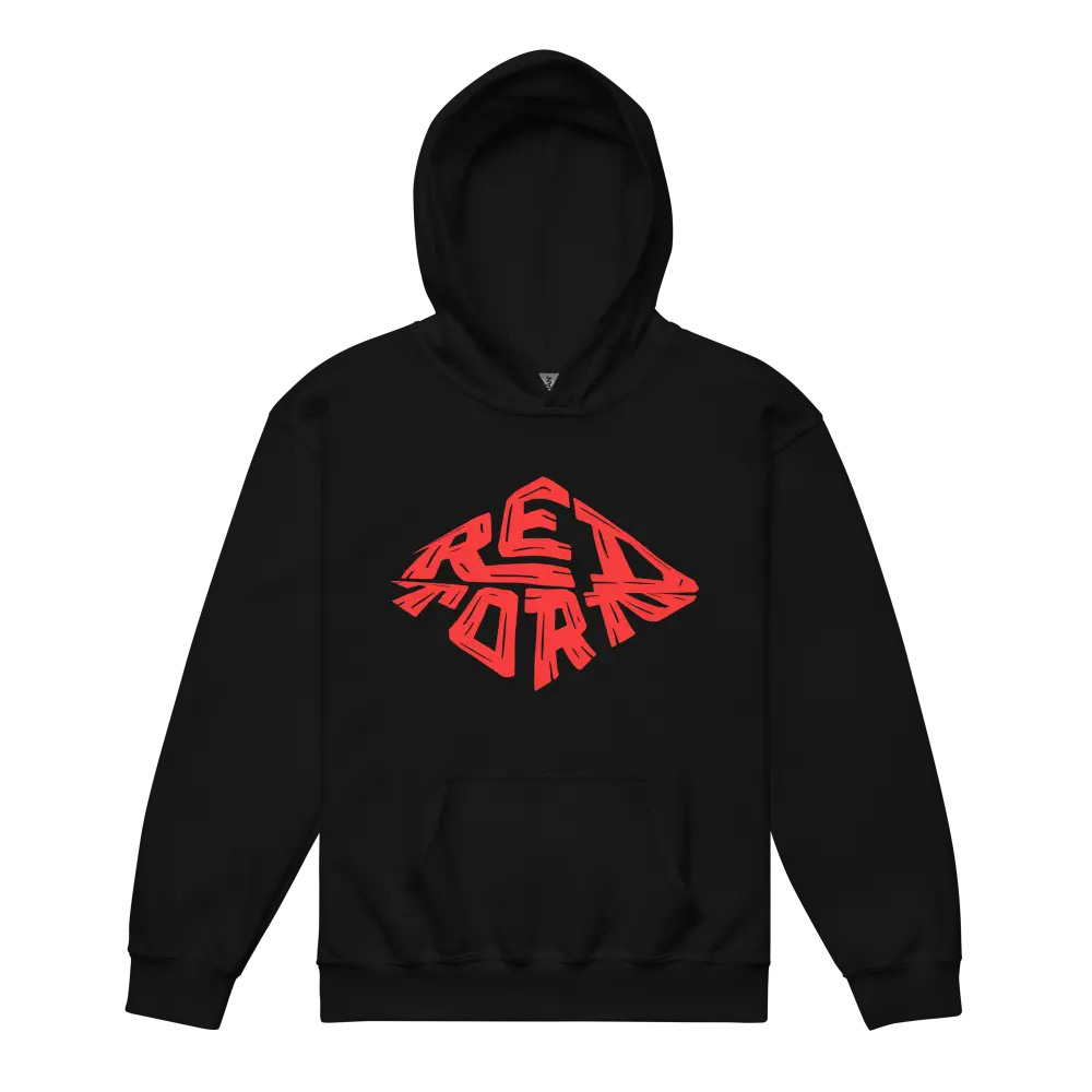 Red Diamond kids unisex hoodie in black with red horror logo