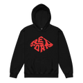 Red Diamond kids unisex hoodie in black with red horror logo