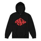 Red Diamond kids unisex hoodie in black with red horror logo