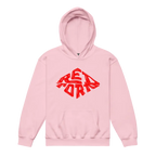 Red Diamond kids unisex hoodie in pink with red diamond logo