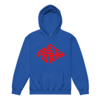 Red Diamond kids unisex hoodie in royal blue with red The End graphic
