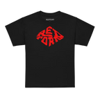 Redtorn red diamond logo kids unisex tee in black cotton with reptorn design