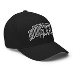 Hustle Hard flexi fit baseball cap with white logo and adjustable strap