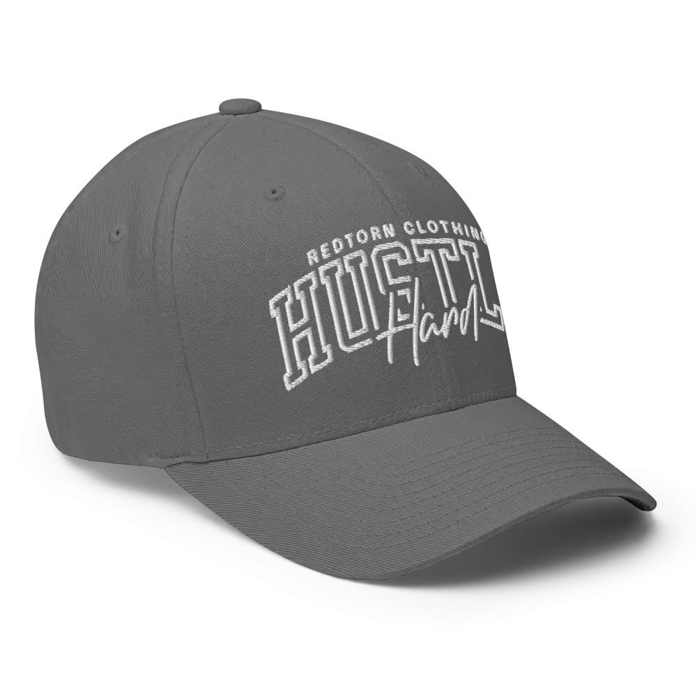 Gray Hustle Hard flexi fit baseball cap unisex headwear