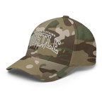 Hustle Hard Flexi Fit Baseball Cap with camouflage and Hoistle logo