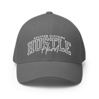 Gray Hustle Hard Flexi Fit Baseball Cap with adjustable strap