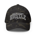 Hustle Hard flexi fit baseball cap with camouflage design and adjustable strap