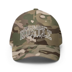 Hustle Hard flexi fit baseball cap with camo design and adjustable strap
