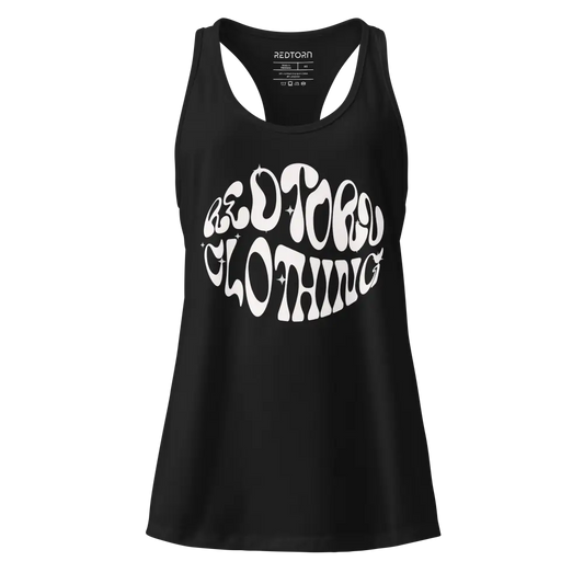 Redtorn Lucky Girl Racerback Tank Top in black with Edtopo logo