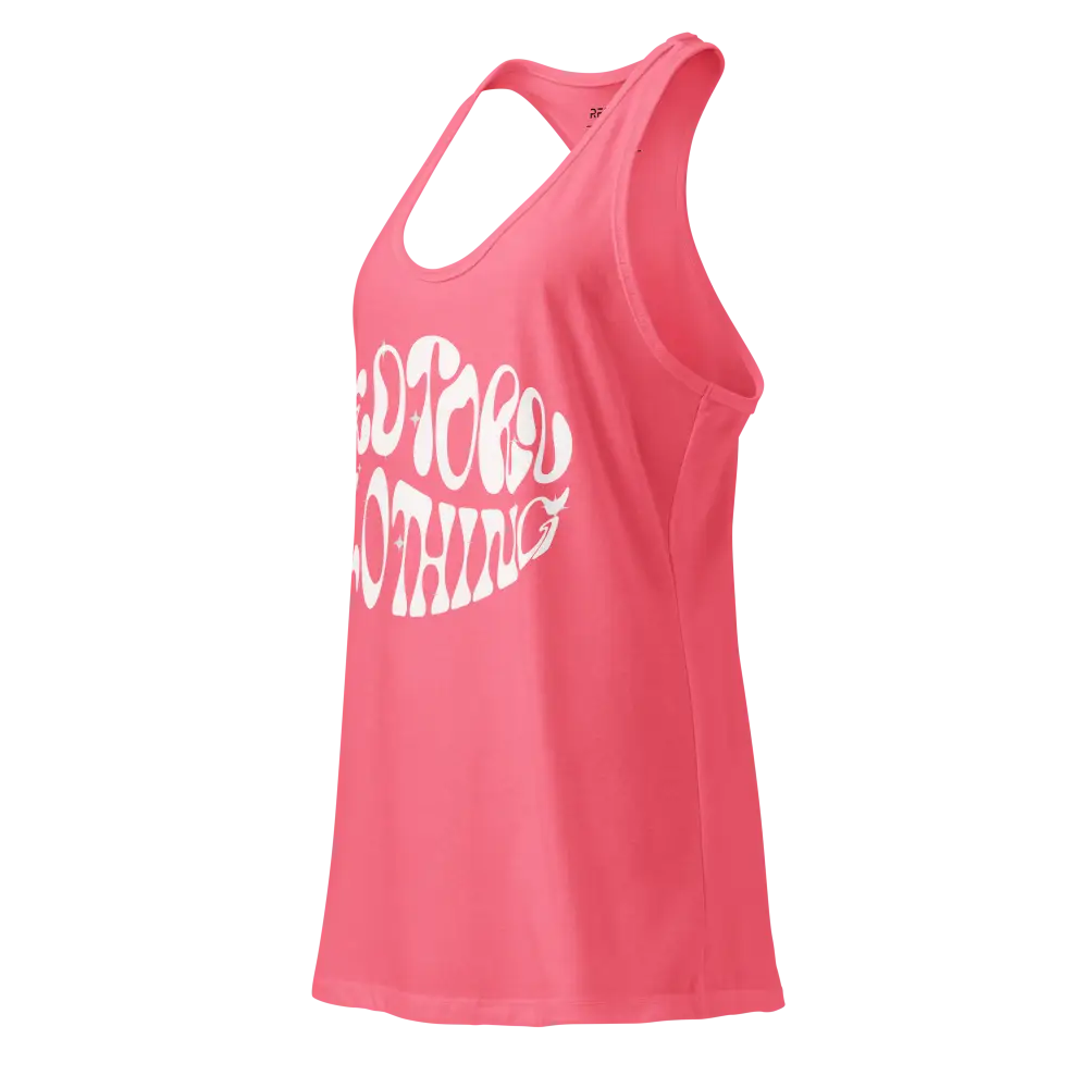 Redtorn retro swirl graphic womens racerback tank with nothing design